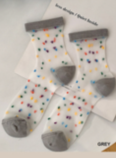 Multi Colored Dotted Sheer Sock