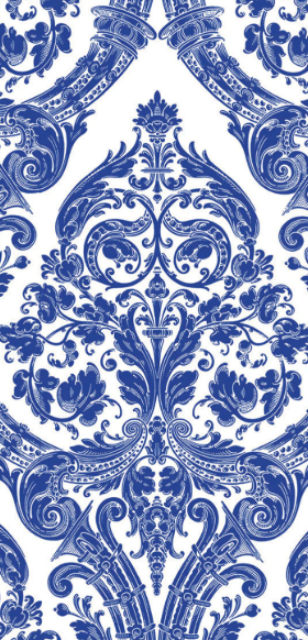 Grandeur White/ Blue Guest Towel