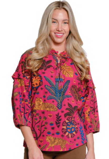 Tie Neck Printed Top