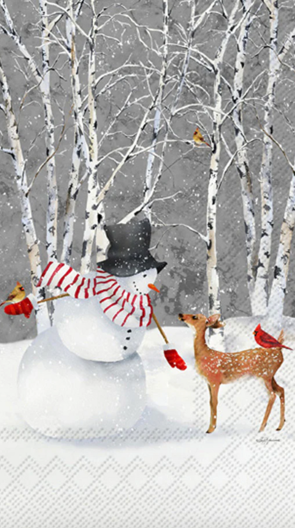 Snowy Fawn Friends Guest Towel