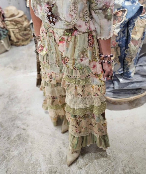 Butterfly & Roses  Ruffle  Pants | OS