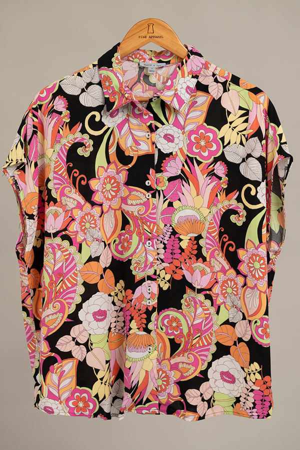 Floral Top-Black
