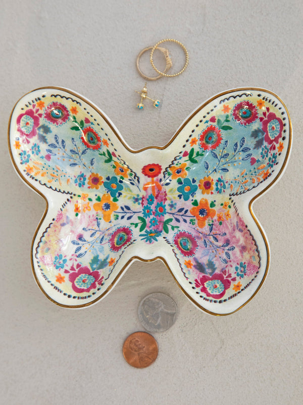 Butterfly Ceramic Trinket Dish