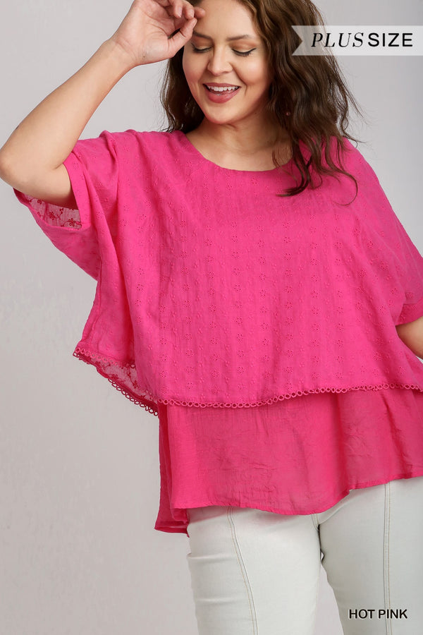 Curvy Layered Top | Hot Pink