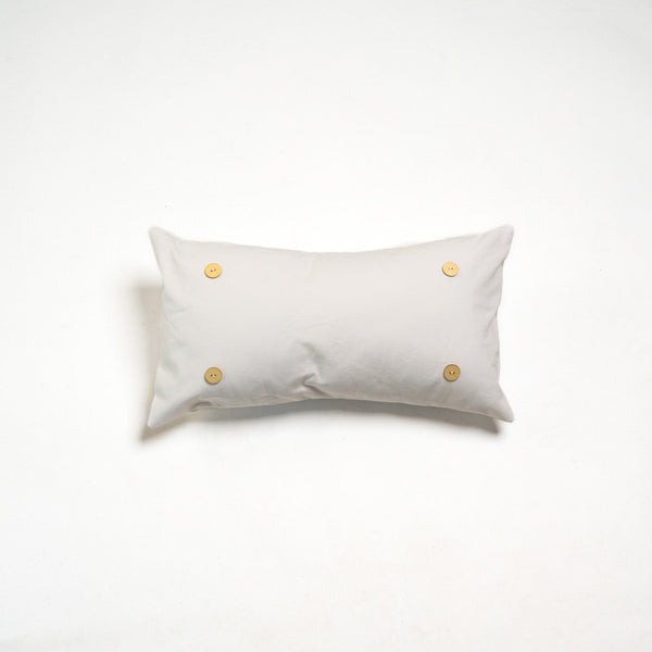 White Washed Cotton Button Pillow