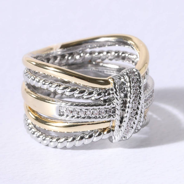 Wide Silver/Gold  Ring | 7