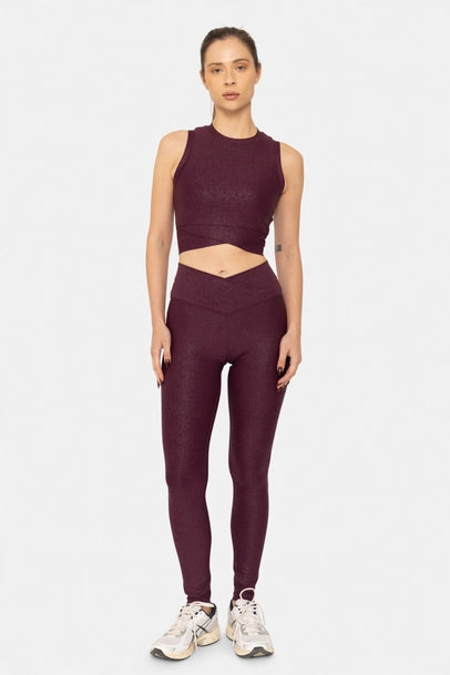 Leather Look Legging | Burgundy
