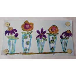 Row of Flower Vases Pillow Swap