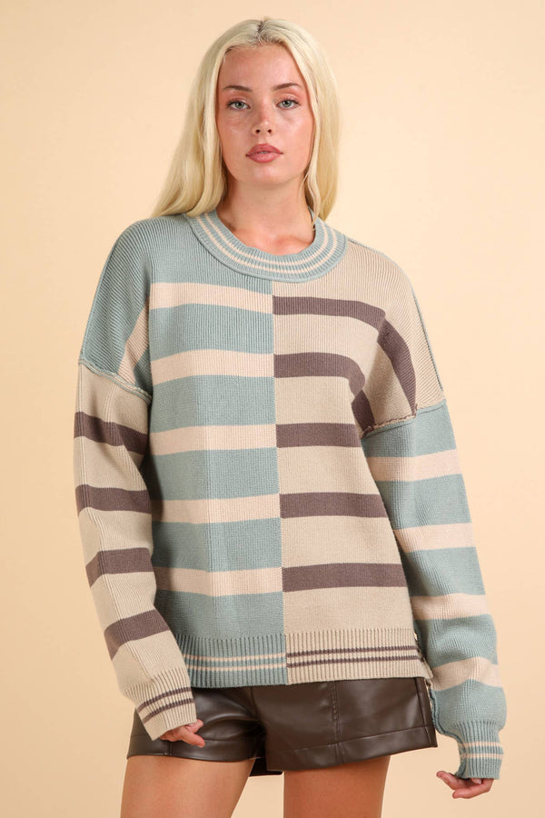 Color Block Oversized Sweater