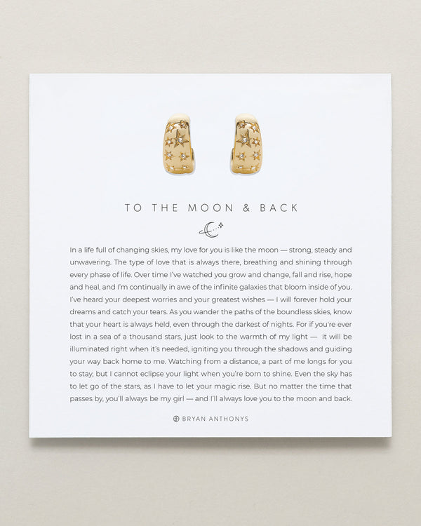 09610 To the Moon and Back Hoop Earrings