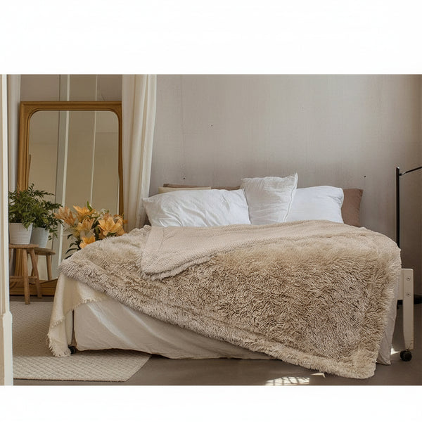 Sherpa Throw Blanket |Taupe