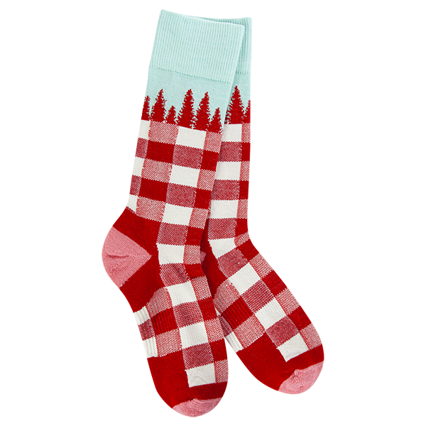 Wood Crew Red Tree Plaid