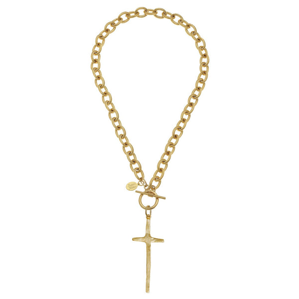 Susan Shaw Elongated Cross Necklace