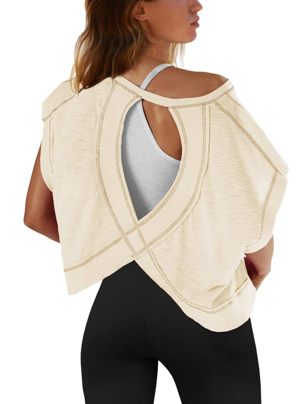 Slouchy Cutout Back Workout Tee