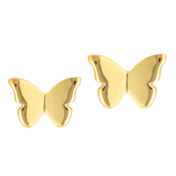 Butterfly Post Earrings-Gold