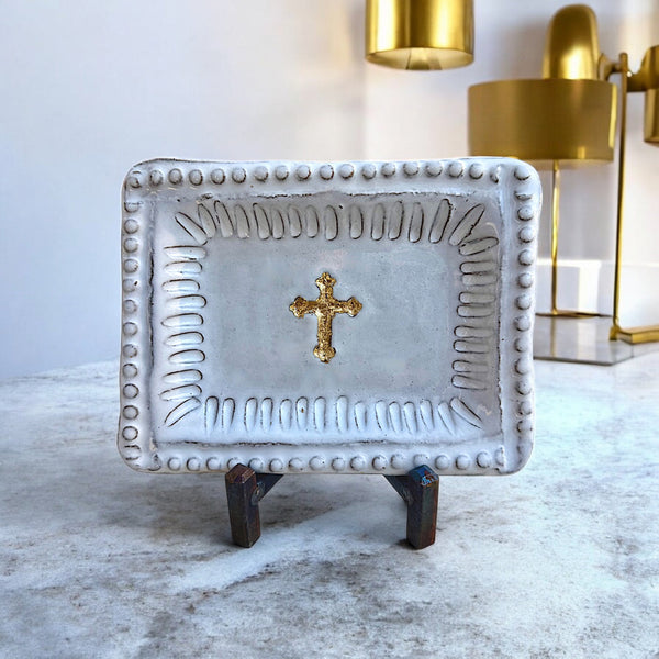 Cross Pottery Tray