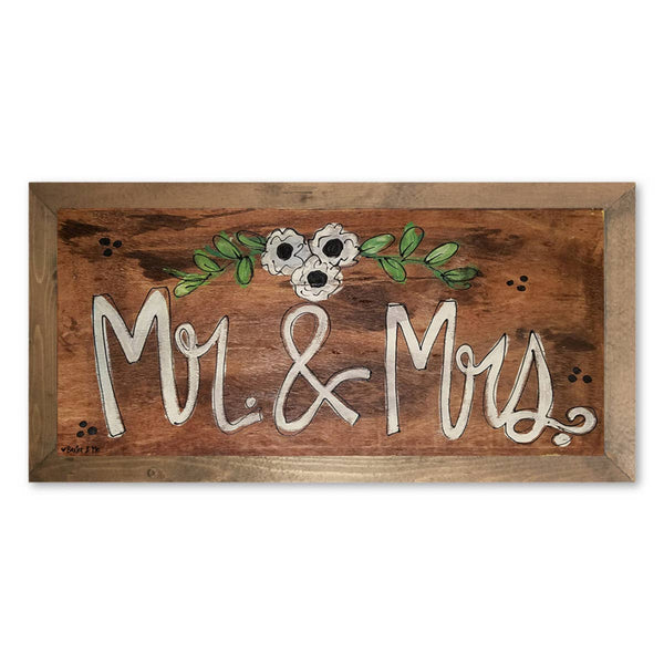 Mr & Mrs - Framed Art; 12" x 24": 12” x 24”