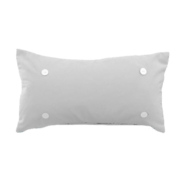 French Gray Canvas  Button Pillow
