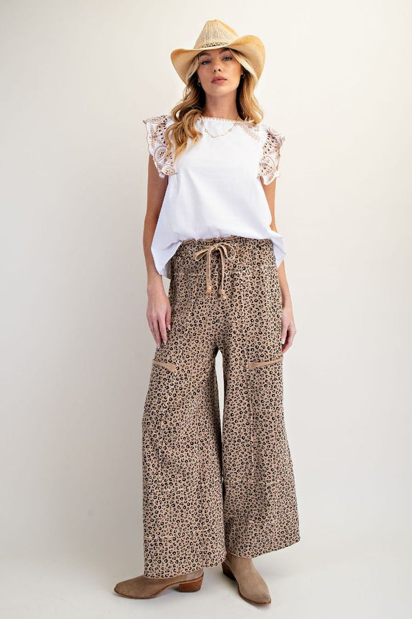 ANIMAL PRINT KNIT LOUNGE PANTS