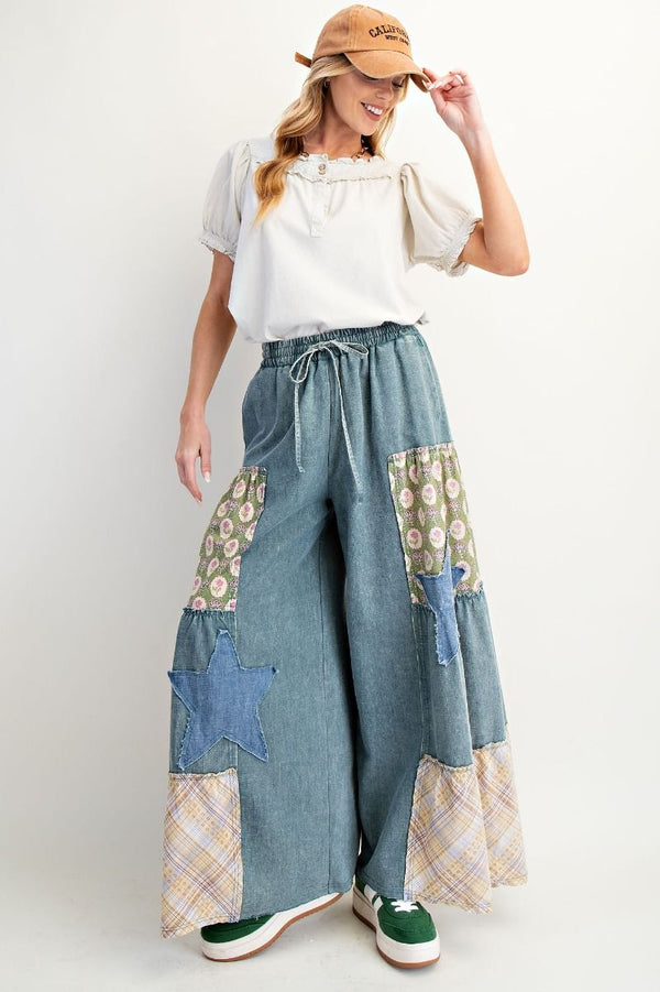 Patchwork Palazzo Pants