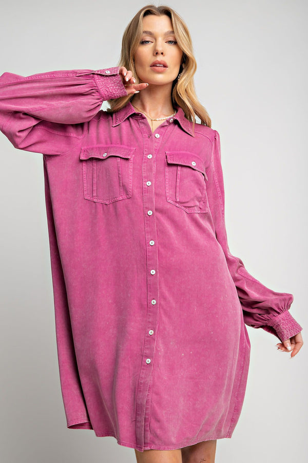 FALL Curvy Magenta Tunic Dress