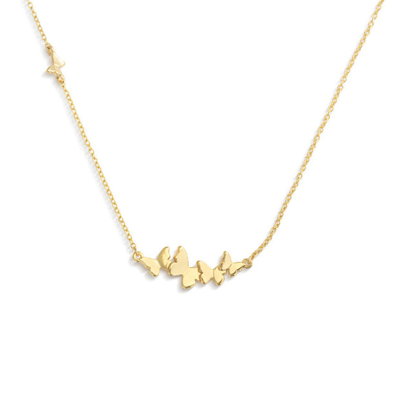 Butterfly Cluster Necklace-Gold