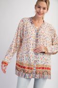 Curvy Mixed Print Top