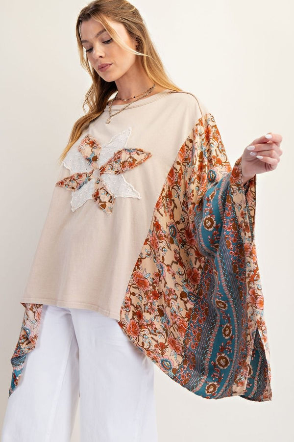 Print Mix Poncho