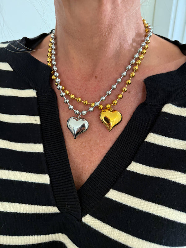 Bubble Heart Necklace | Silver