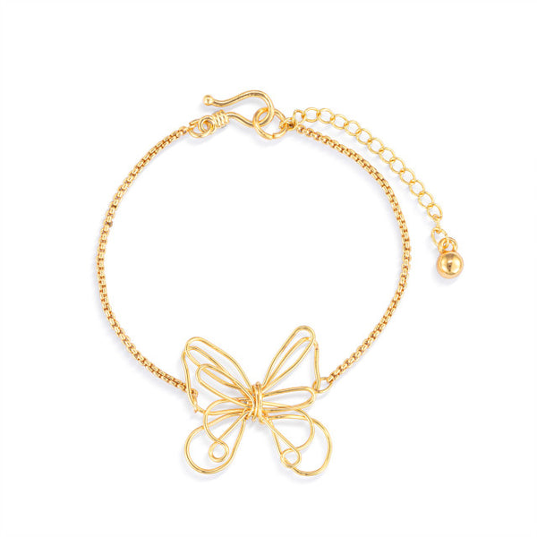 Butterfly Open Charm Bracelet-Gold