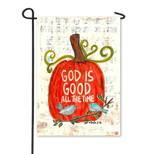 God is Good Pumpkin Garden Flag