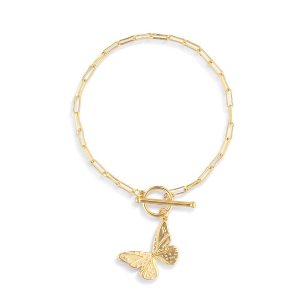 Butterfly Toggle Bracelet-Gold