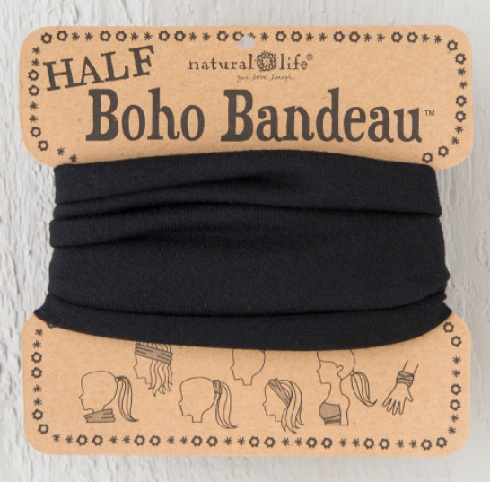 Solid Black Half Boho Bandeau