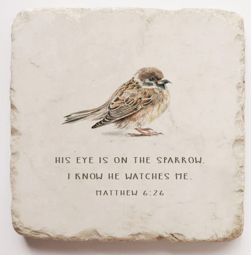 Eye on the Sparrow-Matthew 6:26 Sm. Block