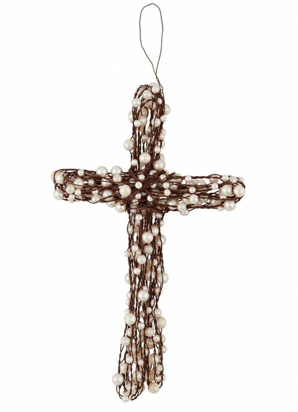 Medium Beaded Wire Cross
